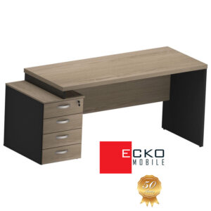 Mesa Reta Pedestal 4 Gavetas Jasmim
