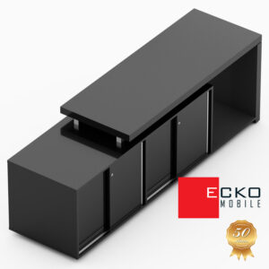 Armário Baixo Duplo 4 Portas e Nicho Frigobar Osaka