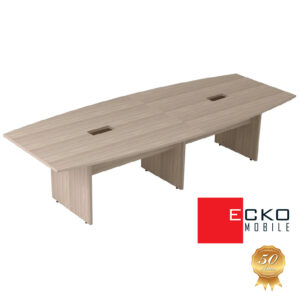 Mesa de Reunião Semioval Bipartida c/Caixa de Tomadas Tóquio
