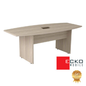 Mesa de Reunião Semioval c/ Caixa de Tomadas Tóquio